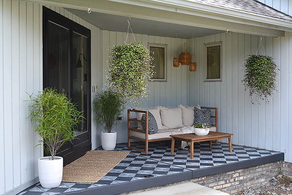 DIY Stenciled Porch Floor