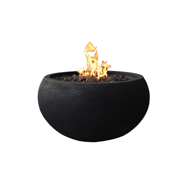 black concrete fire pit