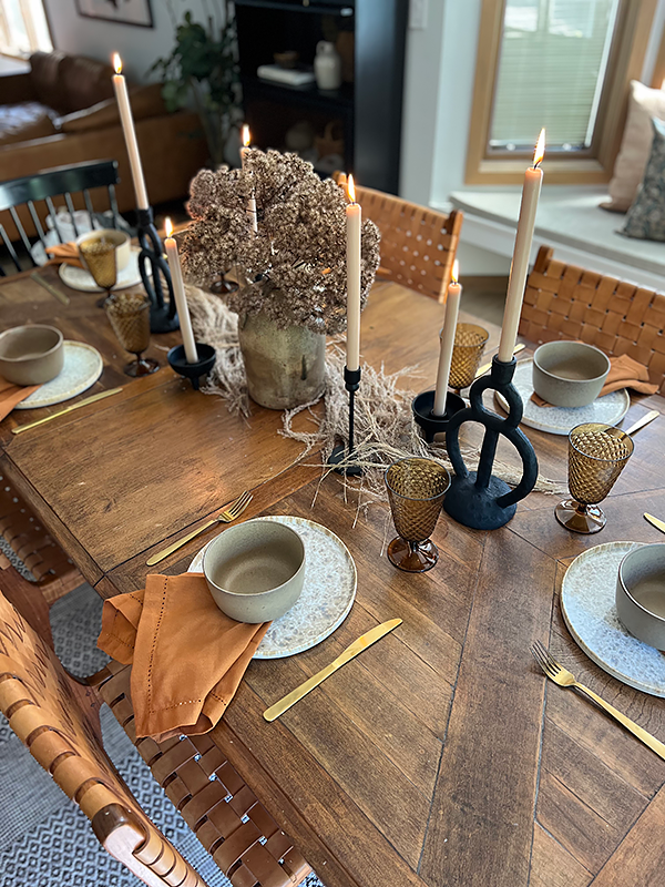 Neutral Fall Table Setting