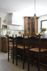 Black and Wicker Counter Stools
