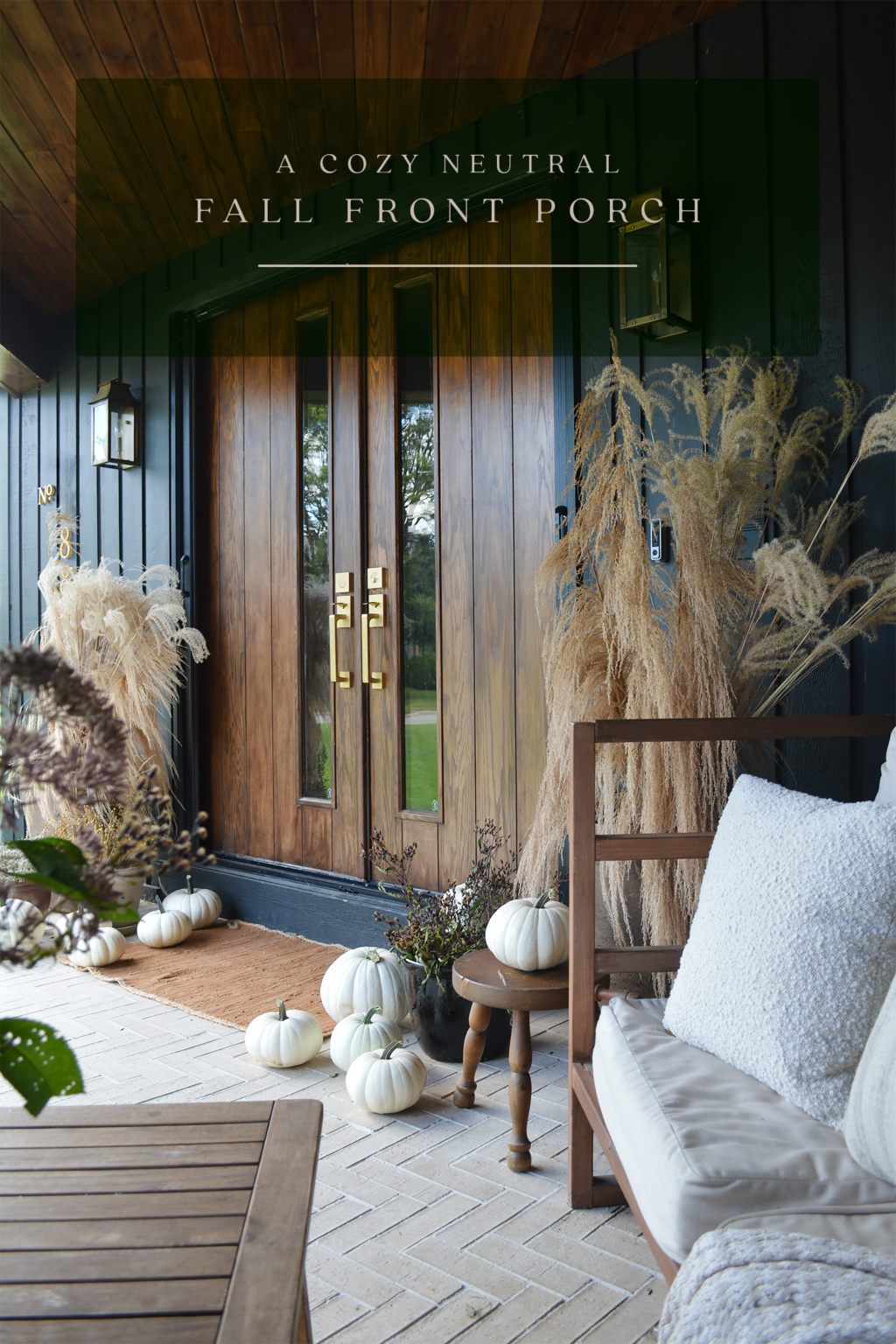 Cozy Neutral Fall Front Porch - BREPURPOSED