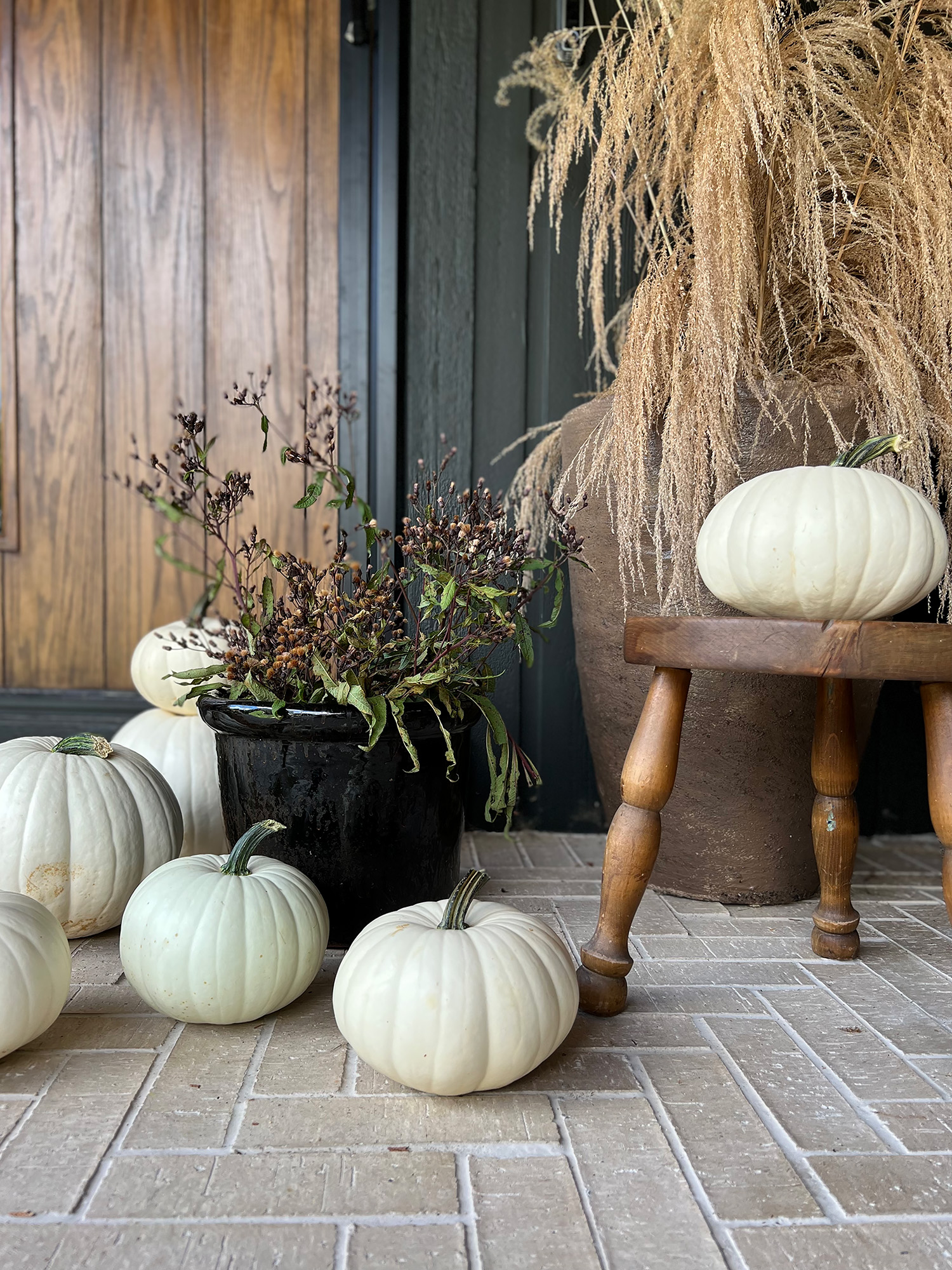 Fall Porch with Dried Florals