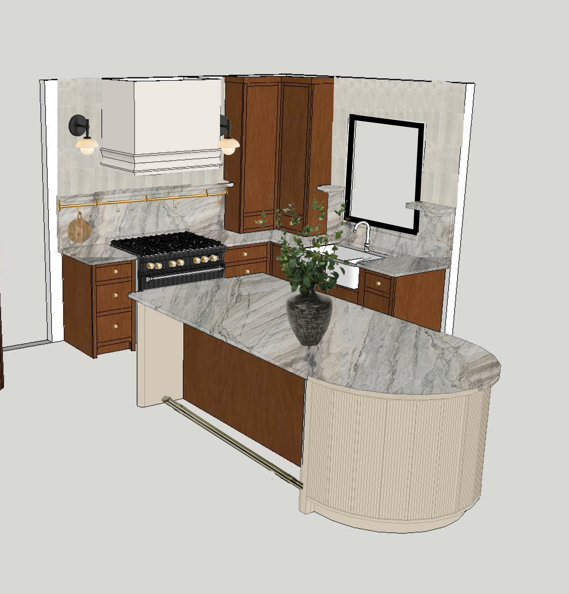 3D Kitchen Rendering Designs