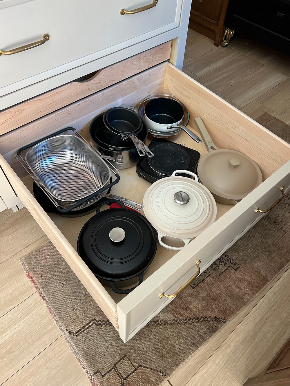 Drawer Storage for Pots and Pans