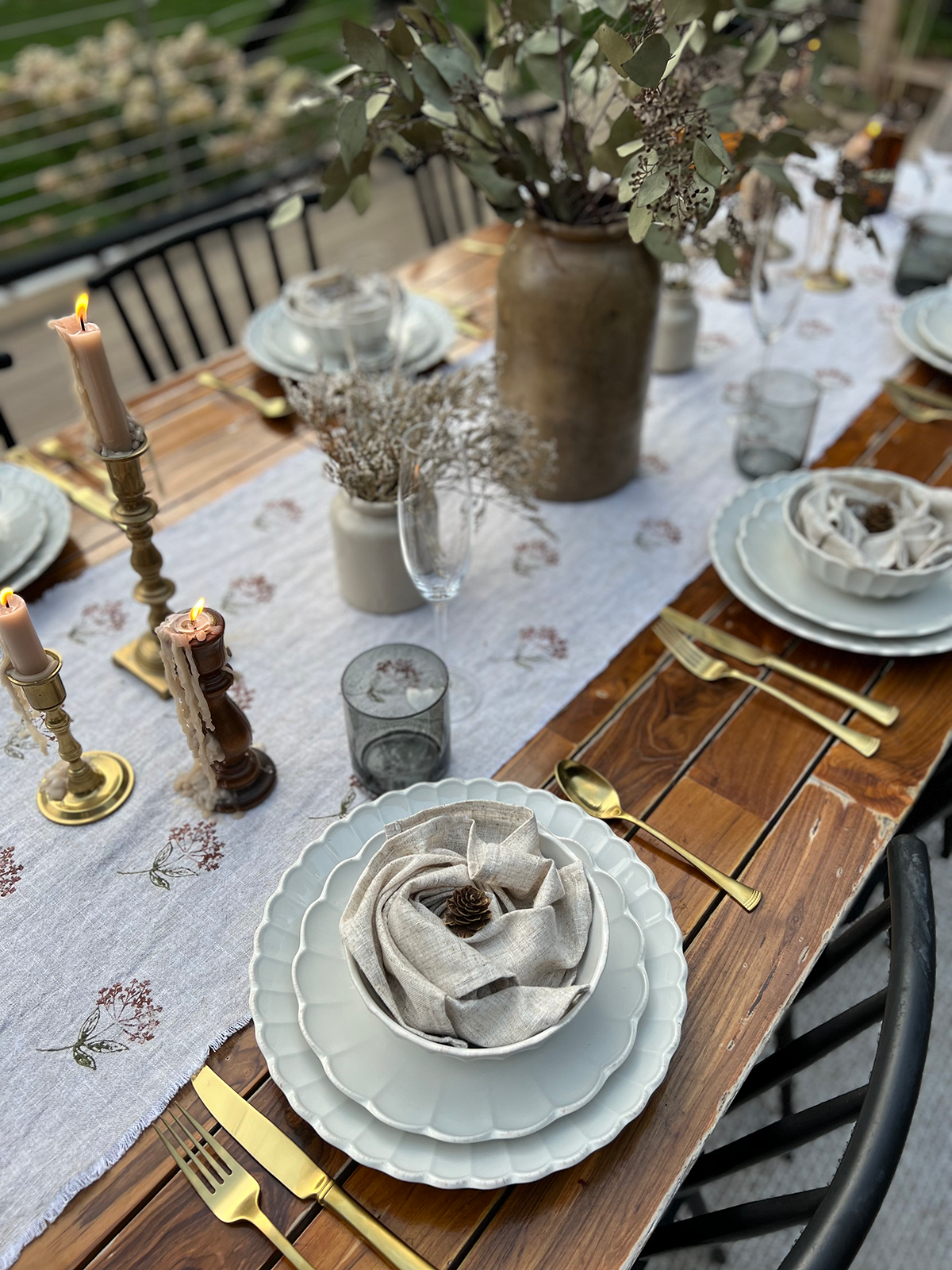 Neutral Fall Table Setting