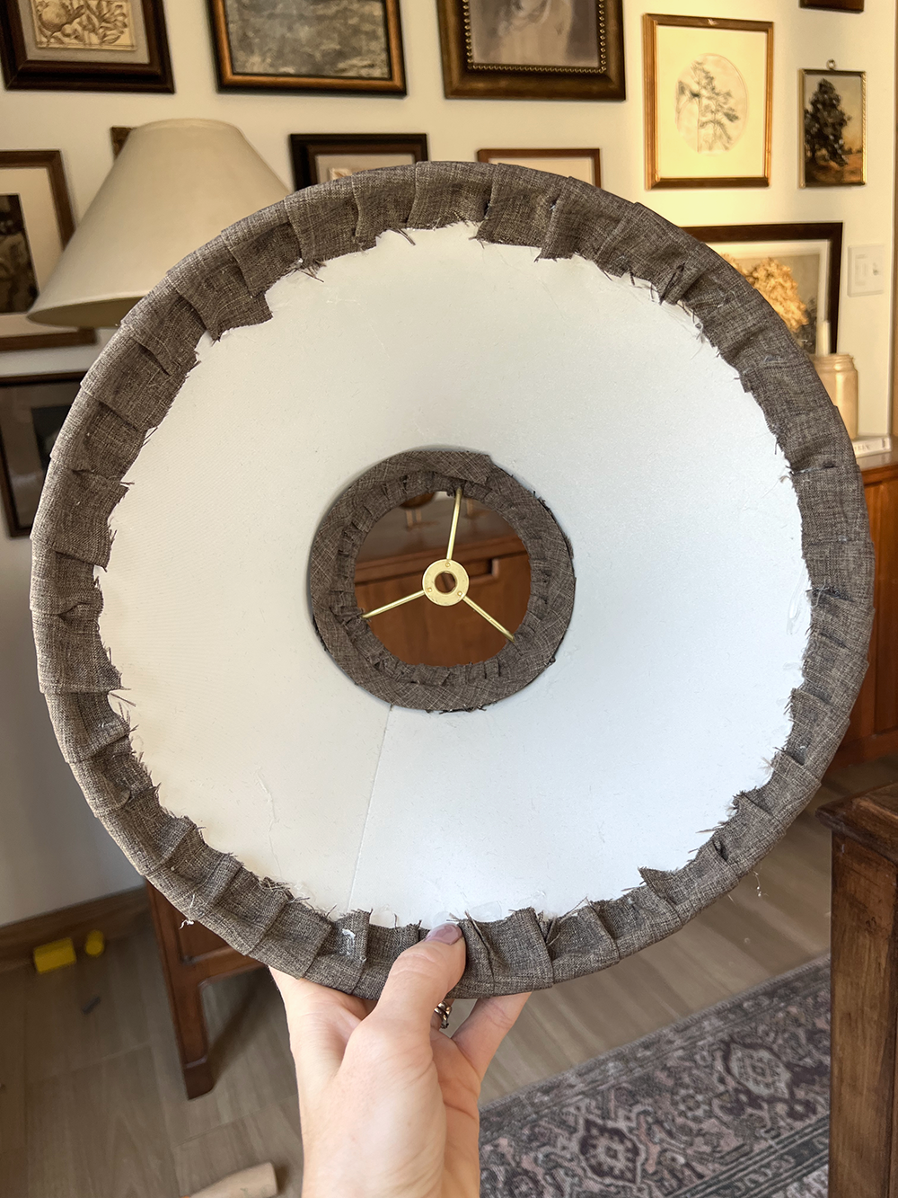 Using Bias Tape on Lamp Shade Seam