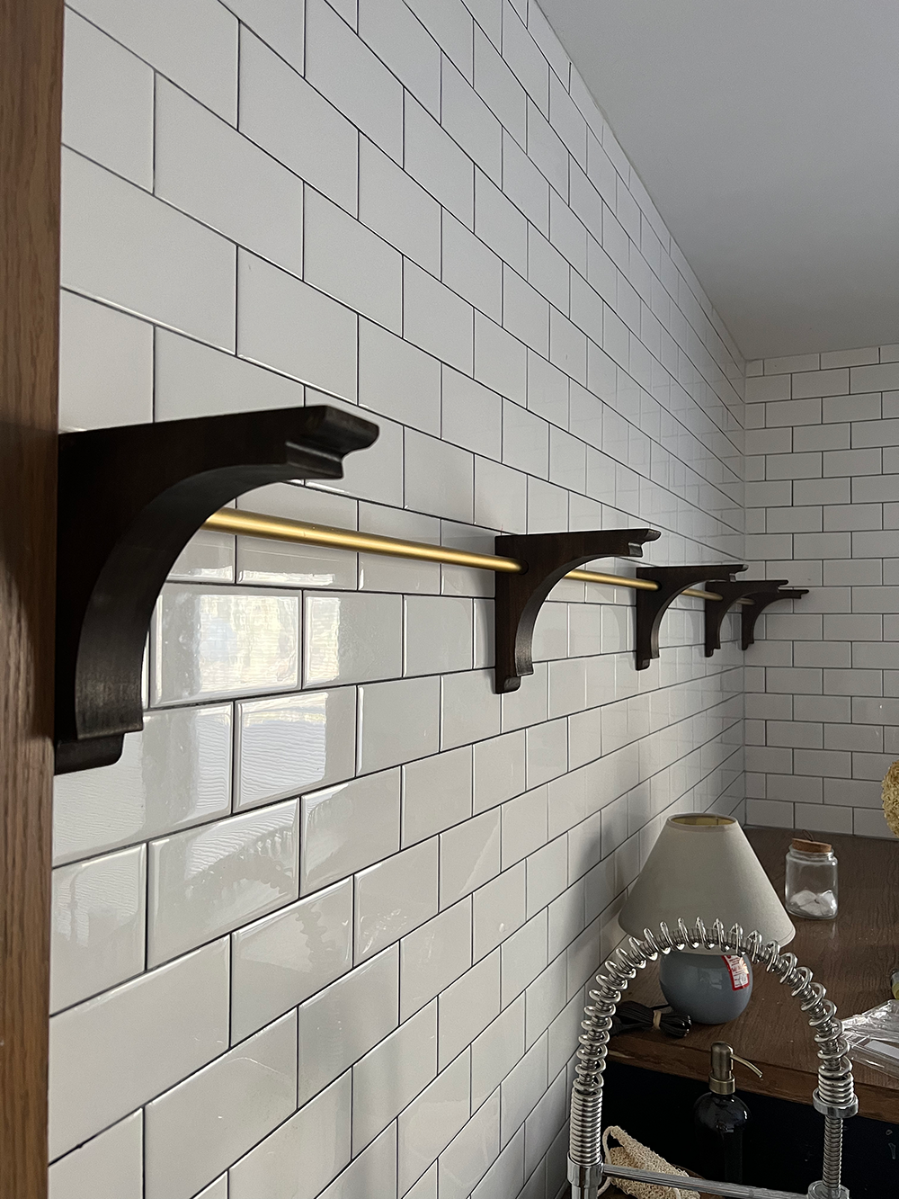 Shelf with Brass Rail