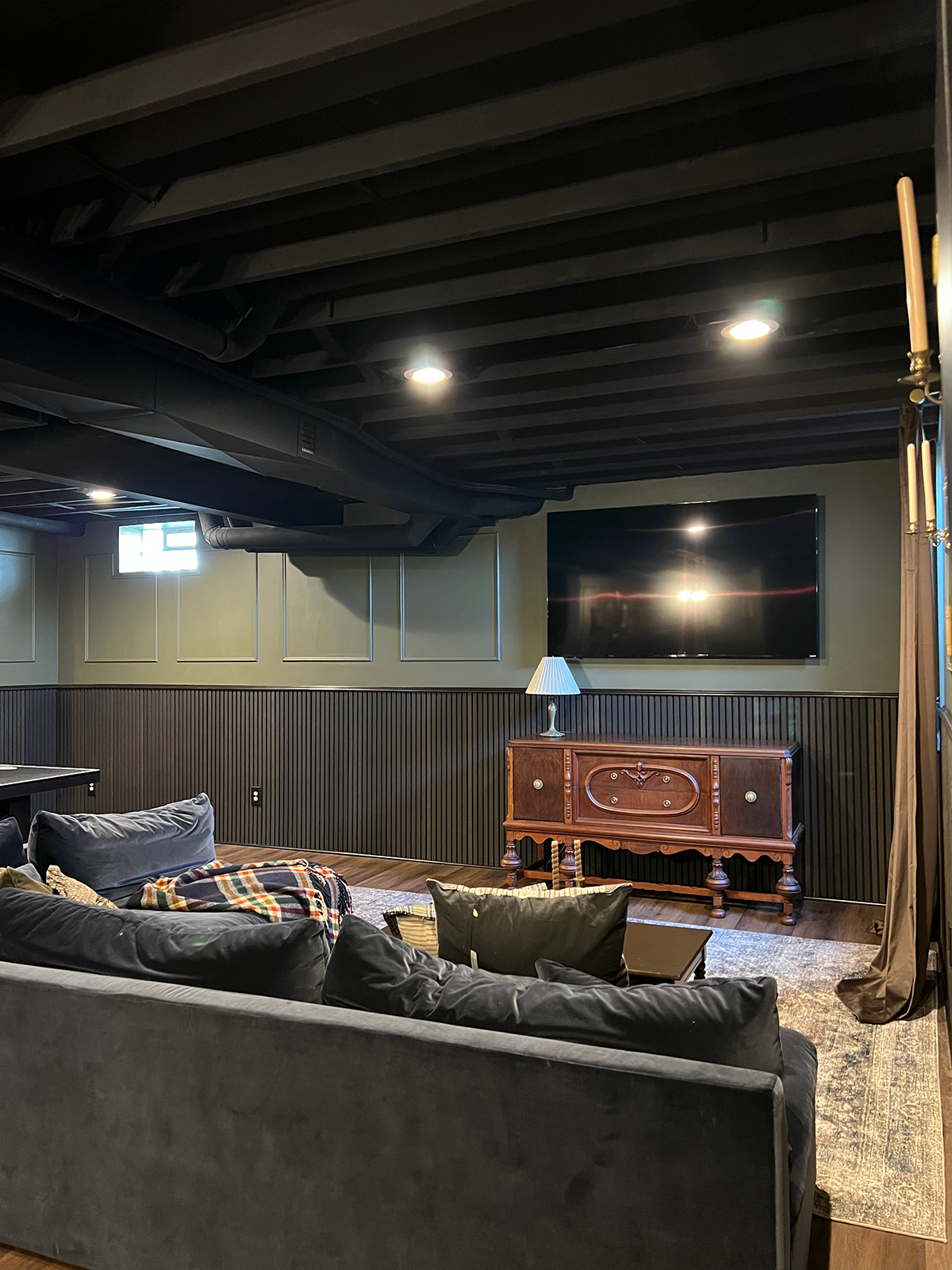 Dark Painted Basement