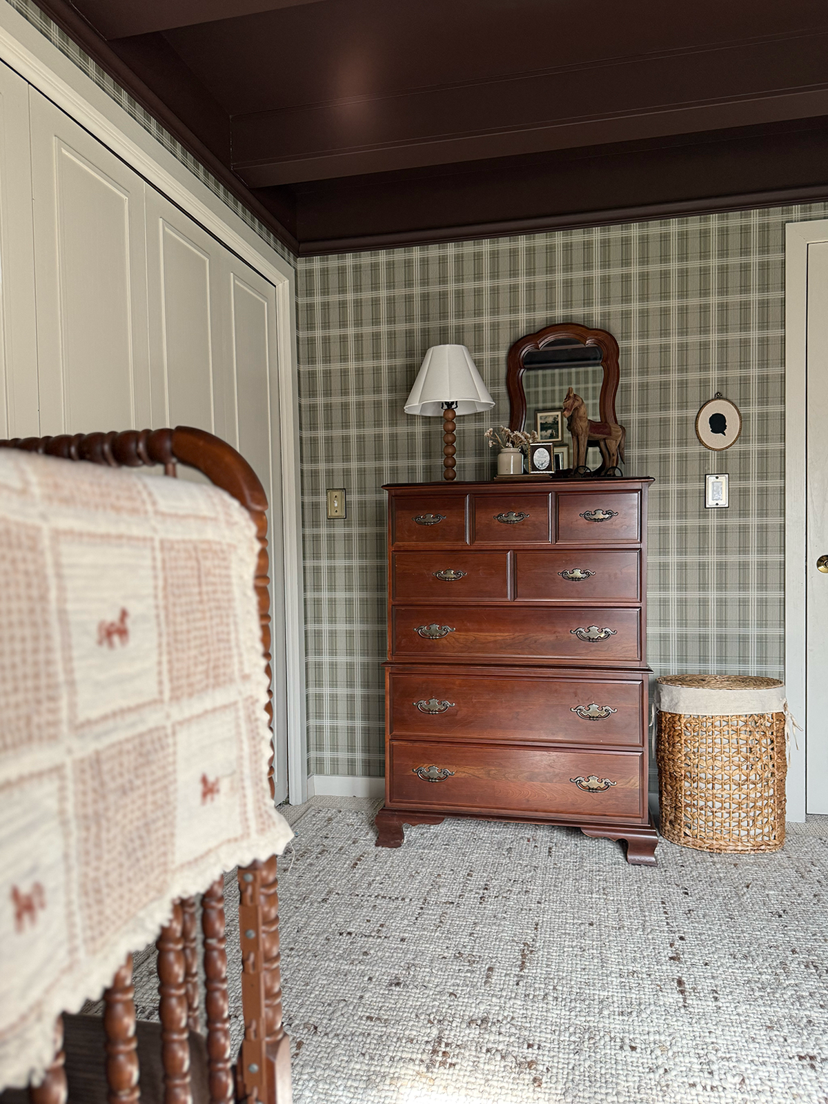 baby boy nursery with vintage decor