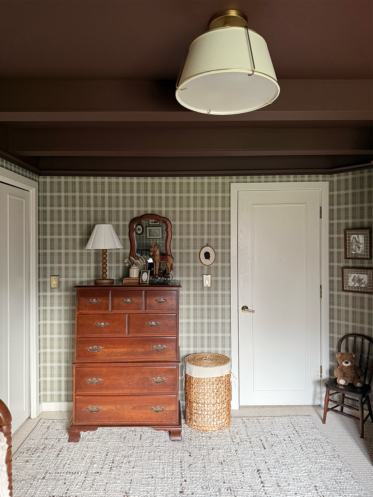 baby boy nursery with vintage decor