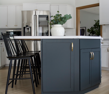 Blue Painted Kitchen Cabinets