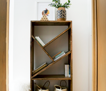 diy bookcase, bookshelf, nursery bookshelf, bookshelf in nursery, modern bookshelf