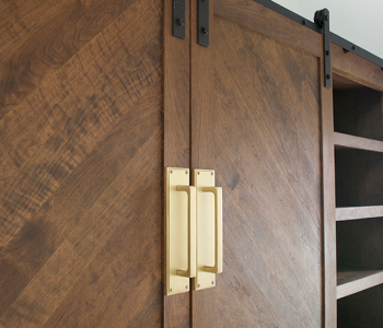 DIY Entertainment stand with sliding barn doors