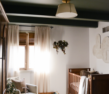Faux Painted Ceiling Beams in a Nursery